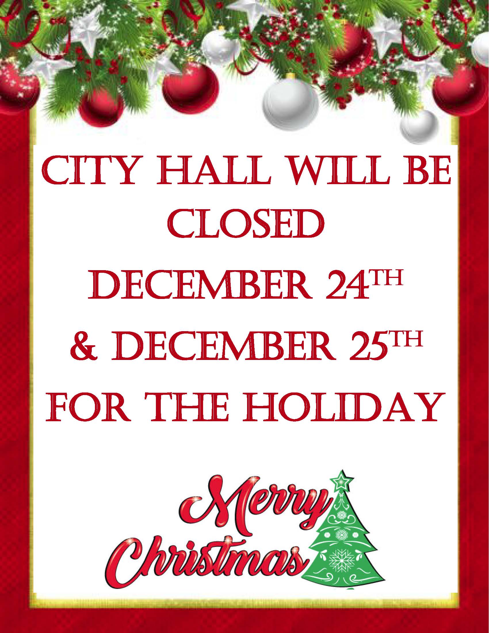 Christmas closed sign