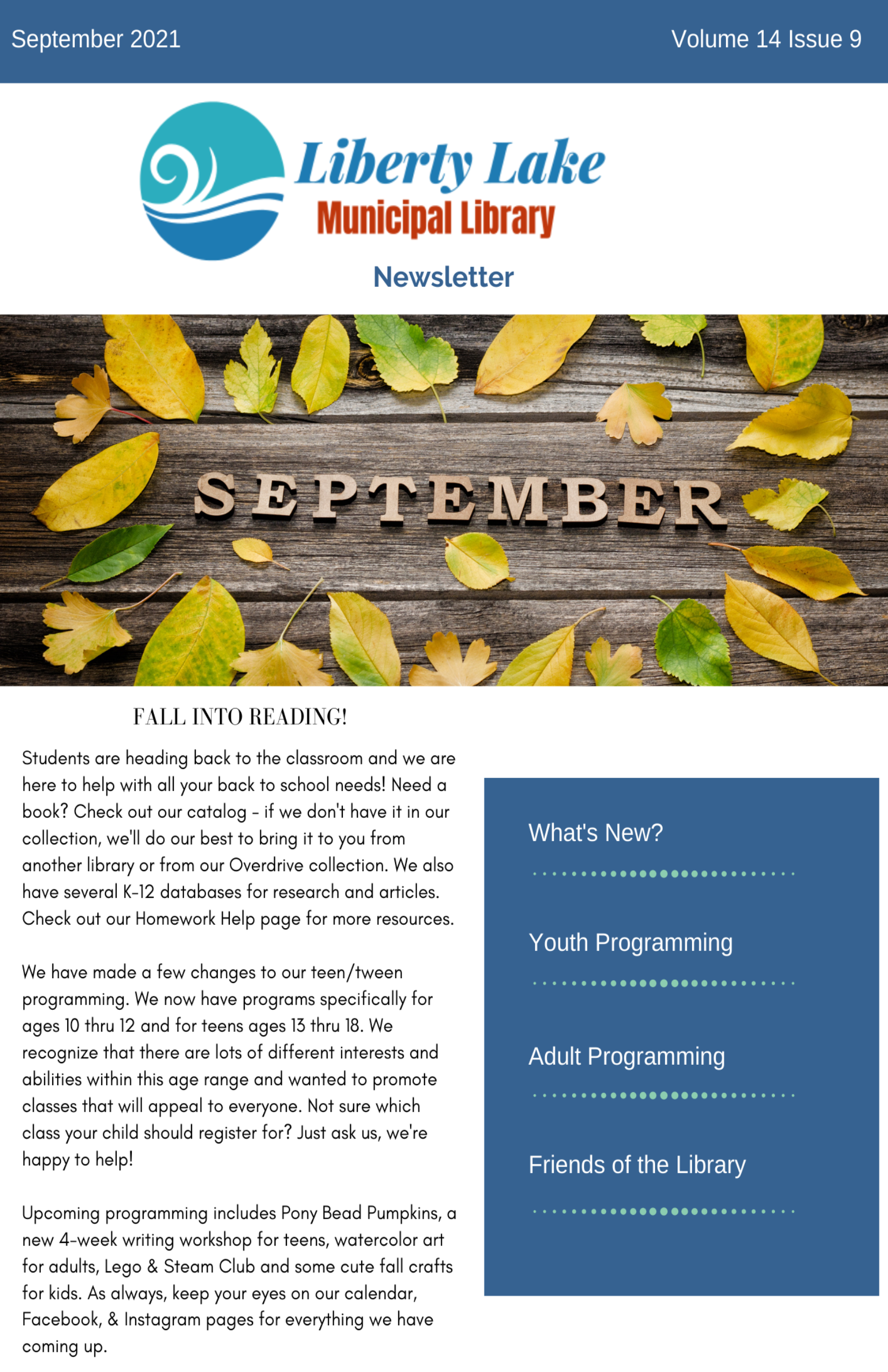 September Newsletter