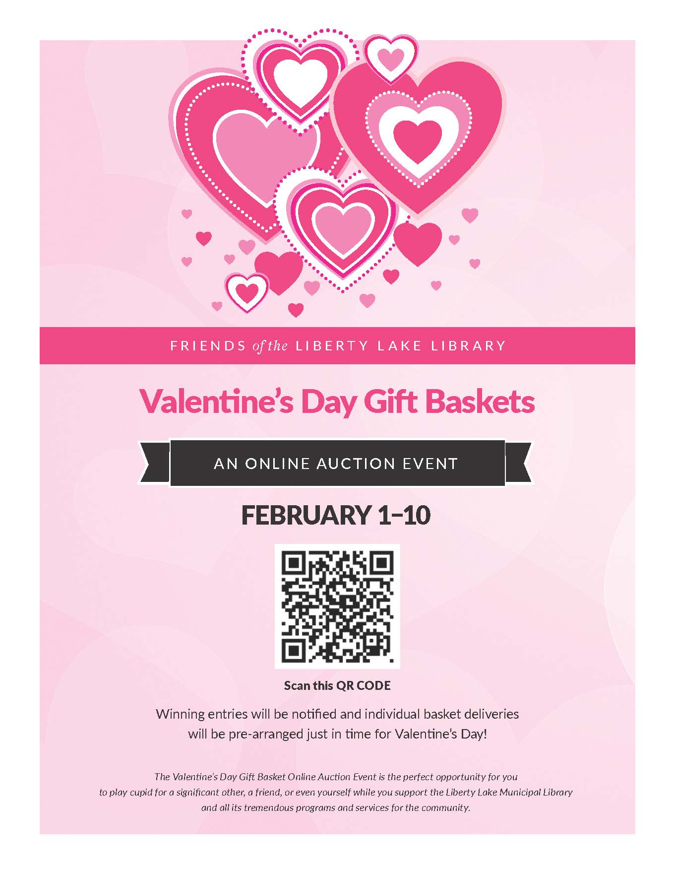 Poster for Library Gift Basket with QR Code