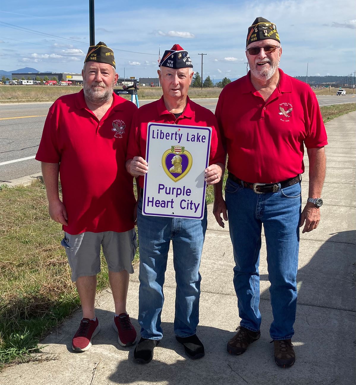 VFW 1435 members John Beyer, Tom Pauley, and Jim Devaney